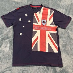 Y2K Coogi Team Coogi Est. 69 Australian Flag V-Neck T-Shirt
