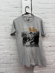 The Beatles Shirt Mens Medium Gray Rubber Soul Band Graphic Tee 2013 Music Rock