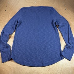 Gap Rib Henley Long SleeveMen Medium Tall Size Blue Color Quarter Button Down