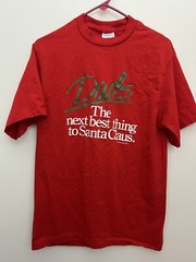 Christmas Holiday T Shirt Dad Funny Large Red Short Sleeve Humor Santa Claus USA
