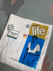 Vintage 70s jockey scoop neck t shirt blank white deadstock sealed medium