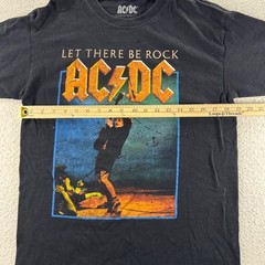 AC/DC Let There Be Rock Graphic T-Shirt Mens Medium Black Good Angus Young 2019