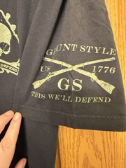 Grunt Style Men’s Black Graphic Sleeve T Shirt American Flag Tactical Tee Large