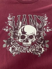 VANS Men’s Skull Rose Burgundy Short Sleeve Graphic Tee SZ S