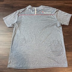 Dominos Gear Shirt Mens Large Gray Performance Pizza Work Uniform Tee Logo