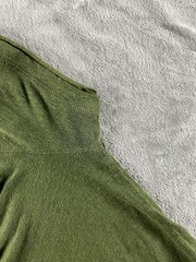 John Varvatos Wooster Shirt Mens Medium Green Linen Slim Fit V Neck Casual READ