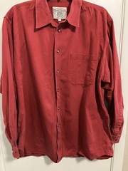Vintage 90’s Hipster Red Shirt John Asheford Sports Large 💯% Cotton *Read Descr