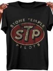 Cotton 180g T-shirt for Men – Vintage STP Stone Temple Pilot Print Retro Casual