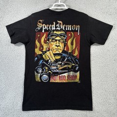 Lowbrow Art Company Speed Demon Men’s M Black Shirt Hot Rod Shop Frankenstein
