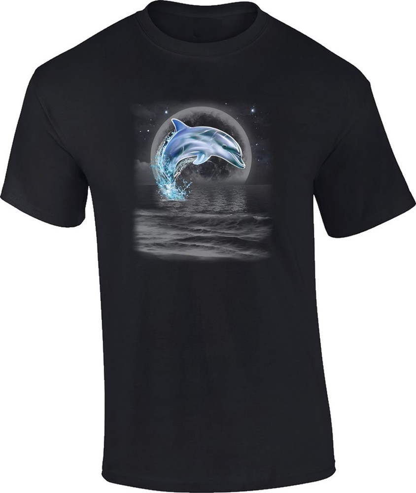 Dolphin Wilderness Ocean Moon T-Shirt