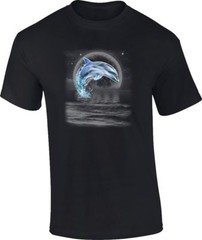 Dolphin Wilderness Ocean Moon T-Shirt
