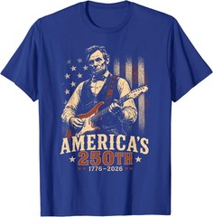 Abraham Lincoln America’s 250th Anniversary Guitar Patriotic T-Shirt 1776-2026