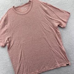 New Faherty Cloud Cotton Shirt Mens 2XL Orange Striped Soft Crew Neck Preppy Aa2