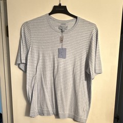Joseph Abboud Indigo Blue Modern Fit Striped Crew Neck Tee Short Sleeve XXL