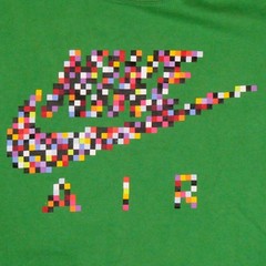 Nike Air Digital Print Logo T-Shirt Size L Kelly Green Pixelated Swoosh