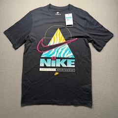 Nike Graphic Tee Mens Medium Tall Black 90s Retro Precision HV9149-010