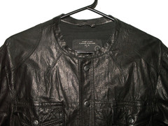 Men’s All Saints DEMON LEATHER SHIRT jacket overshirt L (ref78) £99.99!!!!!