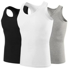 3 pcs Men’s Pure Cotton Bodybuilding Tank Top | Athletic Vest for Gym & Training