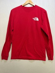 The North Face T-Shirt Men Red Never Stop Exploring Long Sleeve Crew Neck S