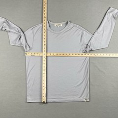 Merino Tech Base Layer Shirt Men’s M Gray Wool Blend Stretch Long Sleeve Hiking