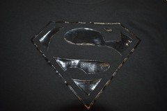DC Superman Mens Black Logo On Black Shirt New XL