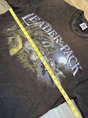 Motorcycle Biker Leader Of The Pack Wolf Graphic Shirt Size Large Delta NJ Faded