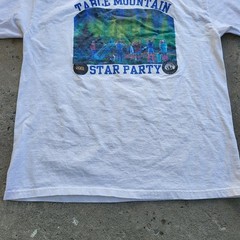 Table Mountain 2001 Star Party Shirt Men’s Size L Large White Port & Company Y2K
