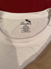 3 Sada T-Shirt Solid Black, White,Tan Short Sleeve V-Neck 100% Cotton Men’s 2XL