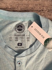 Flag And Anthem Henley Men’s Shirt Medium Essential Stretch Madeflex UPF Stretch