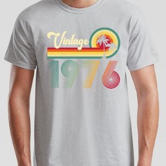 Vintage 1976 50th Birthday Unisex T Shirt Gift Tee For Women Mum Grandpa