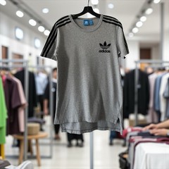 Adidas Originals Shirt Men’s Small Grey Marl Mods 2 Tone Ska Reggae Long Length