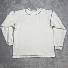 Vintage Jnco Shirt Henley Long Sleeve Men (XL) Size 2 White Distressed Stained