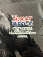 NWT Hanes 4XL Beefy-T Tall Black T-Shirt – Hanes 518T