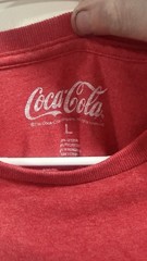 Coca-Cola Enjoy Coke Distressed Graphic T-Shirt Red Retro Soda Brand Size L
