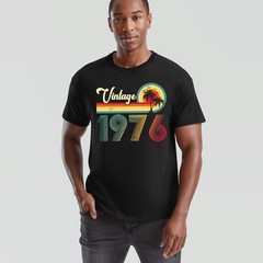 Vintage 1976 50th Birthday Unisex T Shirt Gift Tee For Women Mum Grandpa