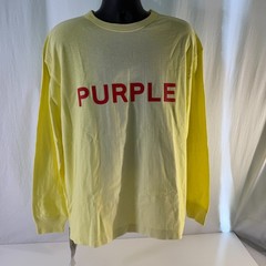 Purple Brand T-shirt Mens Size Medium LS Yellow Red Applique Sun Dyed Hang Tag