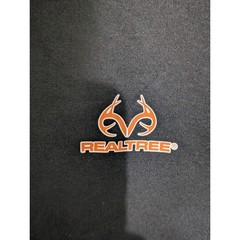 Realtree Mens Long Sleeve Performance Shirt Black Orange Logo Size Large L 42/44