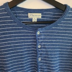 J. Crew Knit Goods Mens Large Slim Fit Long Sleeve Pullover Henley Shirt Striped