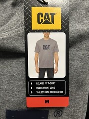 CAT Caterpillar Men’s Relaxed Fit T Shirt, Color Gray, Size Medium, Durable. ￼