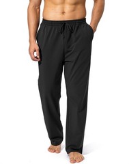 Pudolla Men’s Cotton Yoga Sweatpants Athletic Lounge Pants Open Bottom Casual…