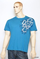 New XTREME COUTURE Wings Cotton/Foil Top T-Shirt Shirt Tee ~Blue *XL