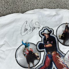 Vintage Chris Shivers Shirt Mens Large Autographed PBR Rodeo Bull Riding 00s