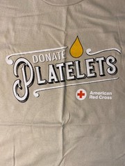 American Red Cross Beige Donate Platelets XL T-Shirt – Blood Donor Shirt