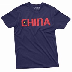 Men’s China T-shirt Chinese Flag Coat of Arms PRC People’s Republic of China Tee