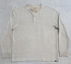 Faherty Thermal Knitwear Henley Gray Men’s XXL Waffle Knit