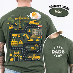 Tired Dads Club Shirt Interactive Car Track Back Graphic Funny Father’s Day Gift