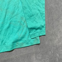 Vintage Rush Fashion Shirt Men Small Green Cotton Ribbed Collar Embroidered Logo
