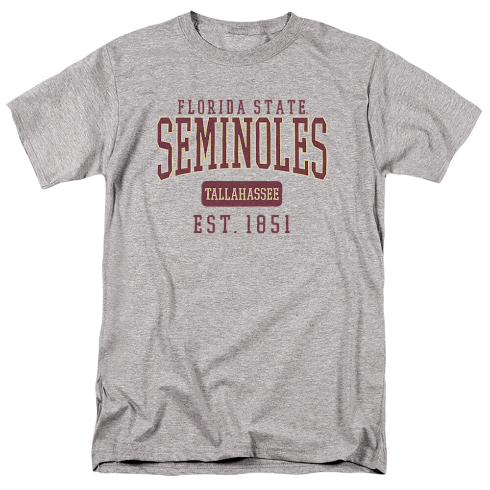 Florida State Adult T-Shirt FSU Seminoles Official Date, Heather Grey S-5XL