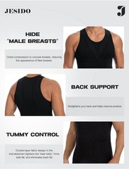 Mens Slimming Body Shaper Compression Shirt Tummy Control Undershirt 3 Pack