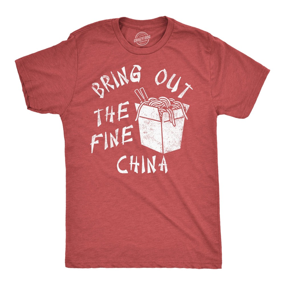 Mens Funny T Shirts Bring Out The Fine China Sarcastic Takeout Graphic Tee for